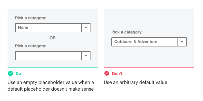 Use a placeholder option for selects that can be null